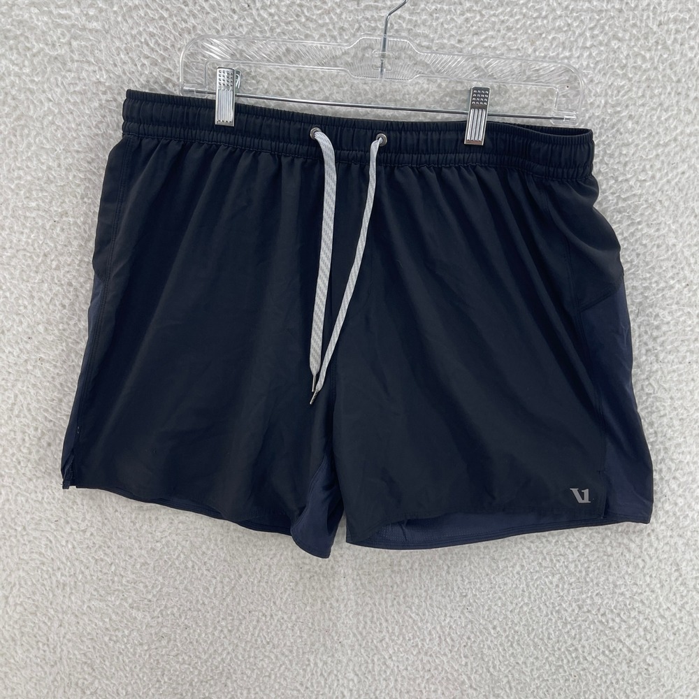 Vuori Gym Shorts Mens Large* Black  Blue Stretch Athleisure Running Gym Sports
